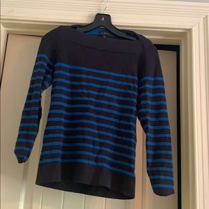 Striped boat neck sweater